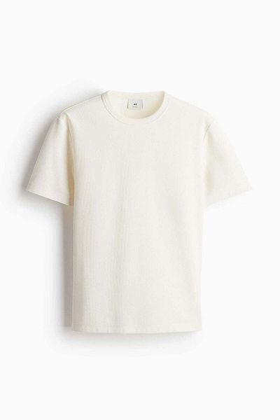 H&M Regular Fit Waffled T-shirt