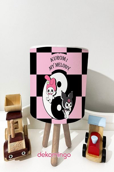 dekomingo Kuromi and My Melody Patterned Baby and Kids Lampshade - Checkered