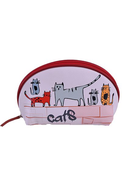 Biggdesign Cats Deri Makyaj Çantası