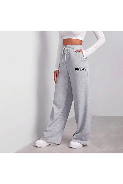 berfmoda Φόρμα με στάμπα NASA και φαρδιά μπατζάκια