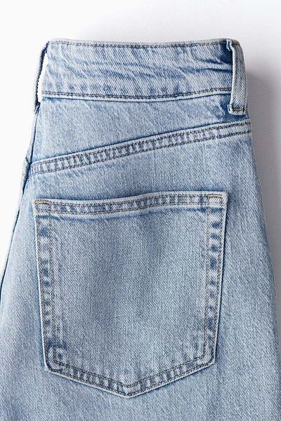 H&M بنطلون جينز واسع وعالي الخصر