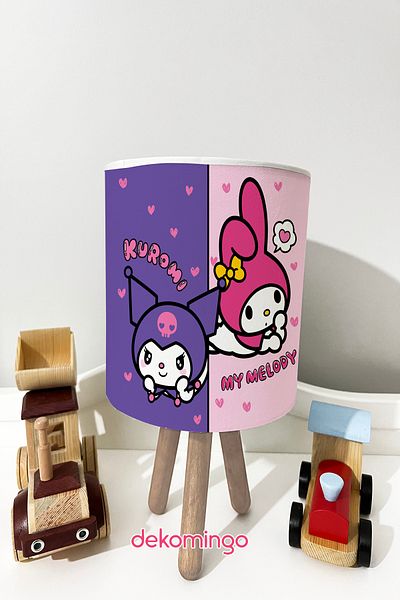 dekomingo Purple and Pink Kuromi - My Melody Baby and Children's Room Lampshade