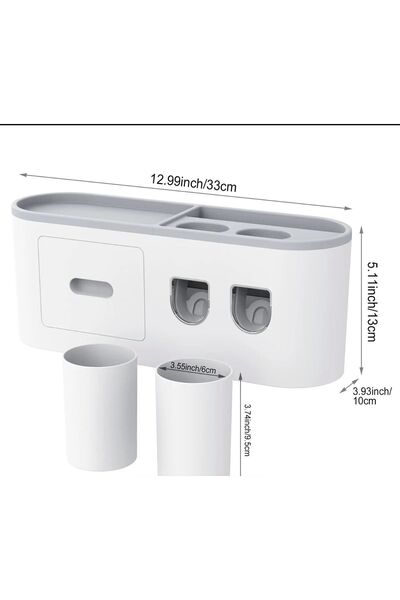 IDE Diş Fırçası Tutucu,banyo Rafı,matkapsız Duvara Monte Diş Fırçası Tutacağı,otomatik Diş Macunu
