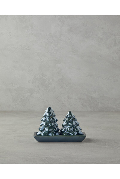 English Home Christmas Tree Dolomite 2'li Tuzluk - Biberlik 6x14 cm Yeşil