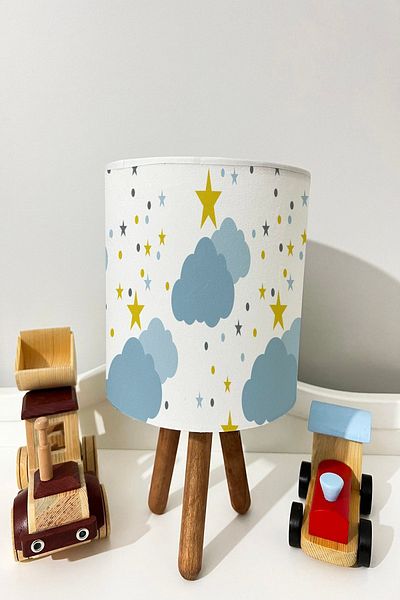 dekomingo BLUE CLOUD PATTERNED BABY AND CHILDREN'S ROOM LAMP