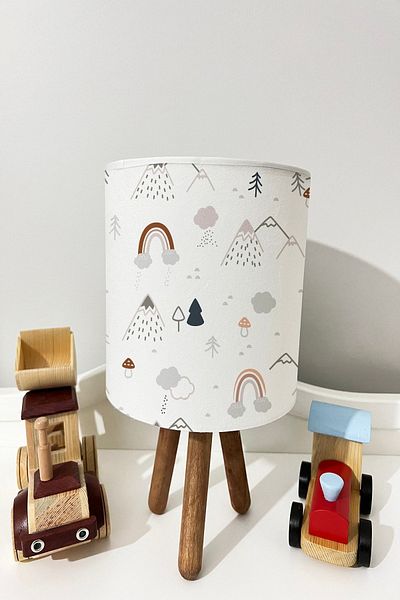 dekomingo BABY AND CHILDREN'S ROOM LAMPSHADE WITH THE PATTERN OF THE MOuntain Rainbow