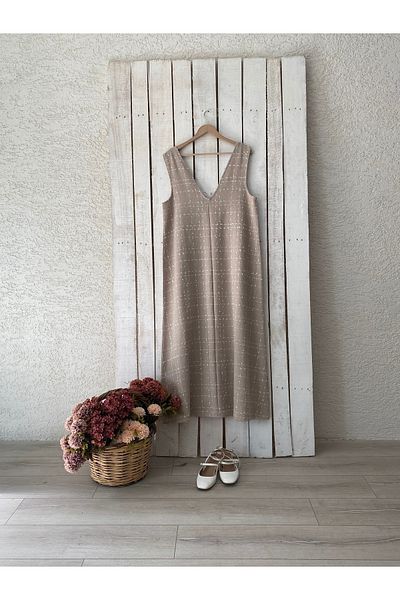 KÜÇÜĞÜM BUTİK Gilet din tweed în linie A de culoare bej