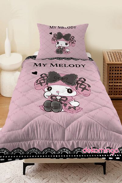 dekomingo Pink Lace My Melody Baby and Children's Room Quilted Quilt