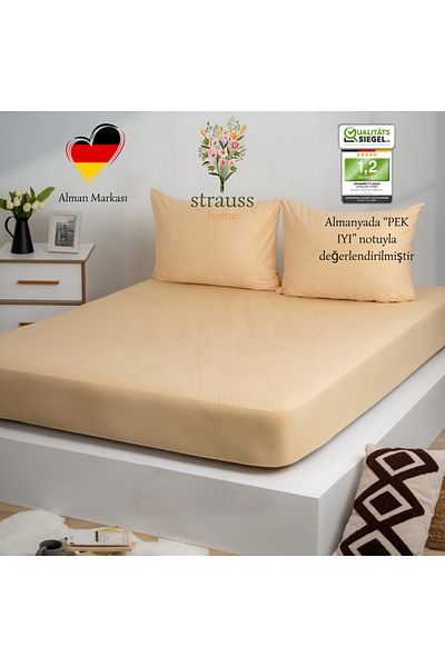 Strauss Premium Fitted Sheet 100% Cotton Single / Double Special Combed Cotton Oeko-Tex
