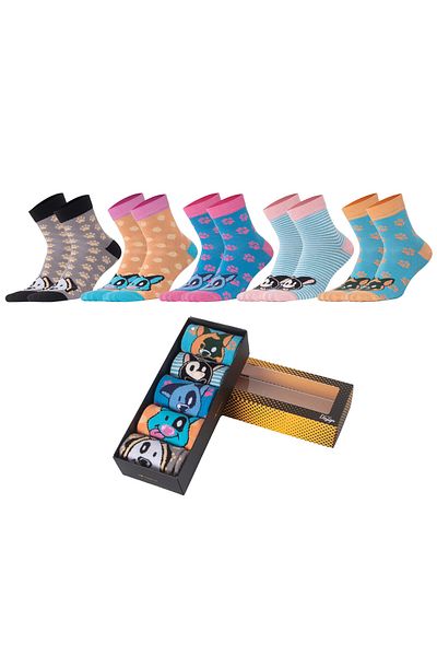 Biggdesign Dogs 5 Pcs Women Socket Socks