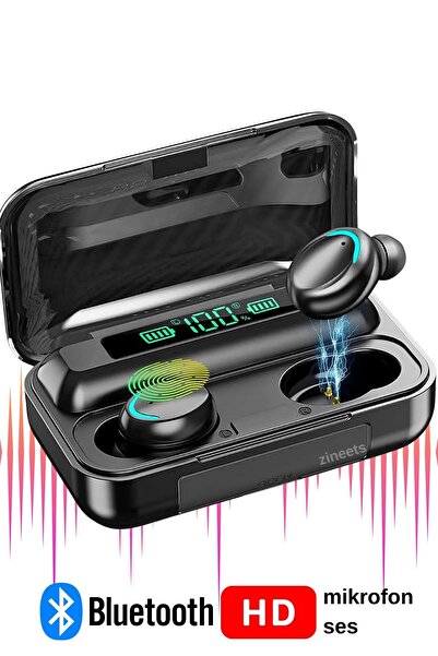 Zineets Bluetooth Kulaklık Kulakiçi Powerbanklı Çift Mikrofonlu Dokunmatik Ka...