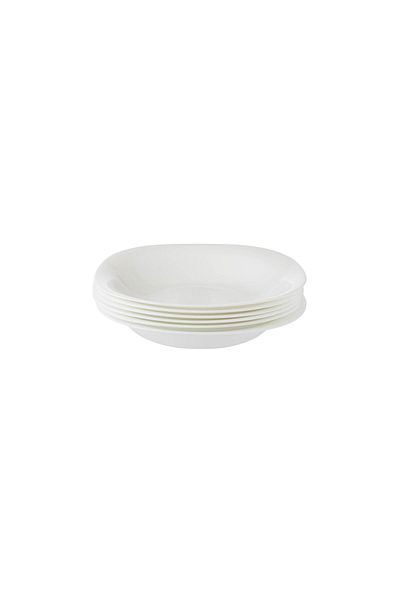 Dania Arcopal Deep Plate, 6 Pieces, Plain White, Size 22 cm