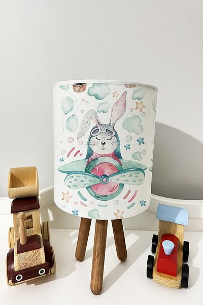 dekomingo Pilot Rabbit Children's Patterned BABY AND CHILD'S ROOM LAMP