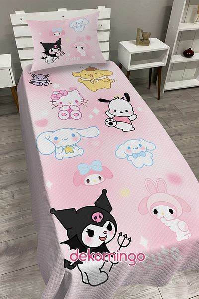 dekomingo Pink Sanrio Characters Baby and Child Base Pique Set