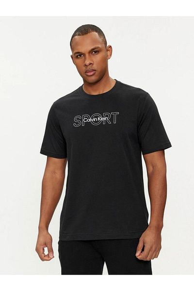 Calvin Klein Erkek Siyah Logo Detaylı Kısa Kollu T-shirt