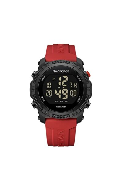 Naviforce Dijital Kırmızı Silikon Kordon Unisex Kol Saati Nf7104