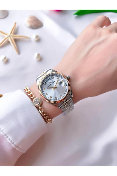 Daniel Klein Steel Band 30 Mt Water Resistant Women's Wrist Watch+Bracelet Bfg.10661.X5