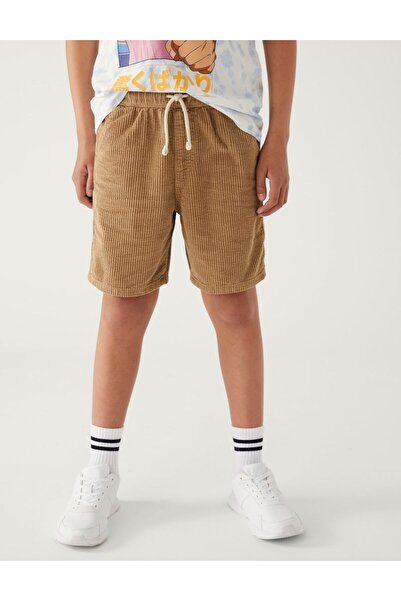 Marks & Spencer Saf Pamuklu Kadife Şort (6-16 Yaş)