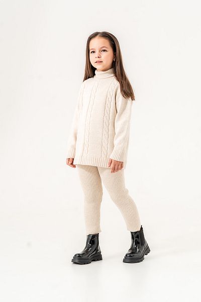 Eray Kids Σετ κολάν πουλόβερ για κορίτσια με ψηλό πλεκτό