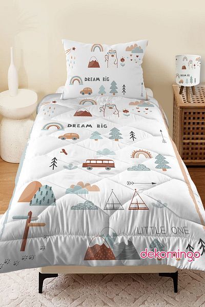 dekomingo Traffic Tropical Soft Patterned QUILTED CHILDREN'S QUILT AND PILLOW CASE