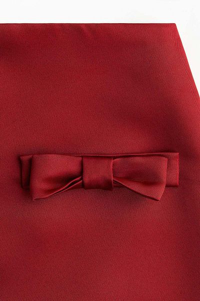 H&M Bow-detail satin mini skirt