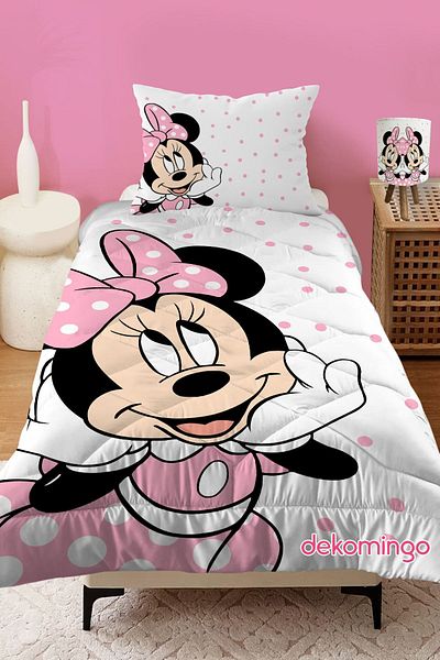 dekomingo PINK MINI PATTERNED QUILTED CHILDREN'S QUILT AND PILLOW CASE