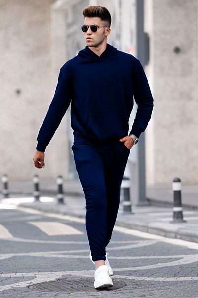 BayBayan Ανδρικό Basic Model Σετ αθλητικής φόρμας από μαλακό βαμβάκι