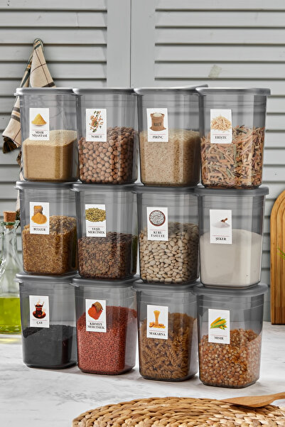 Poomy مجموعة من 12 حاوية تخزين سعة 1200 مل مع علامة هدية وغطاء مانع للتسرب