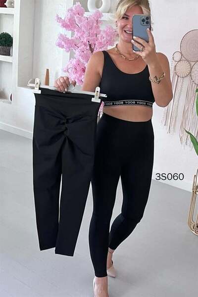 İnce Topuk 3s060 Model Gathered Back Leggings