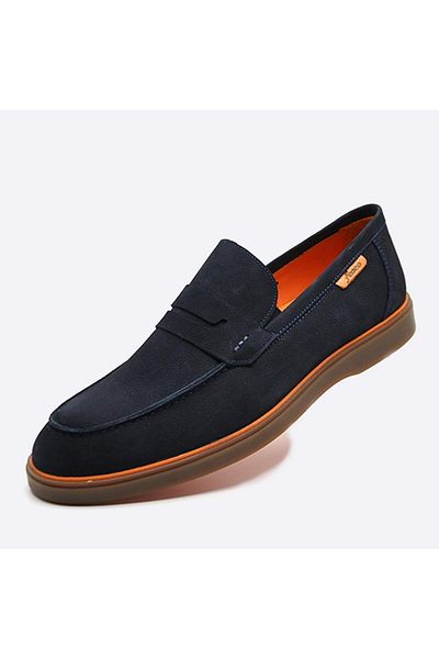 Fosco Pantofi casual din piele nubuck pentru bărbați - bleumarin 9942