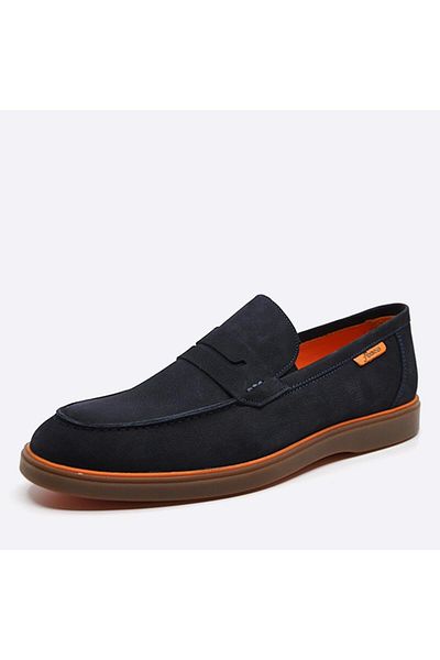 Fosco Pantofi casual din piele nubuck pentru bărbați - bleumarin 9942