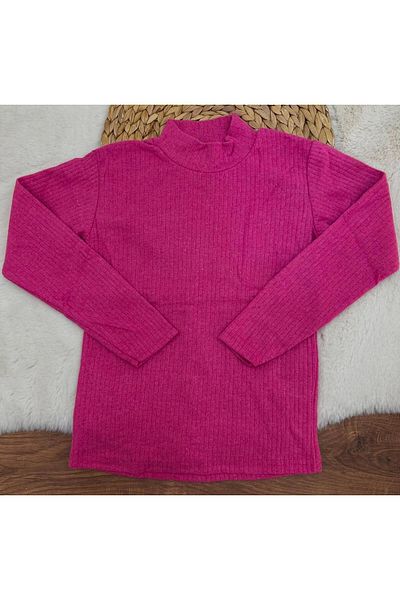 ribana Soft Cotton Ribbed Winter Children's Bodysuit - Half Turtleneck