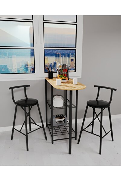 Güzelkan 2 Kişilik Mutfak Masası Mutfak Bar Masa Sandalye Takımı Katlanır Bar...