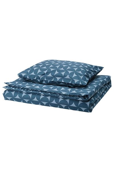 IKEA Комплект калъфки за завивка единичен, тъмносиньо-светлосиньо, 150x200/50x60 см
