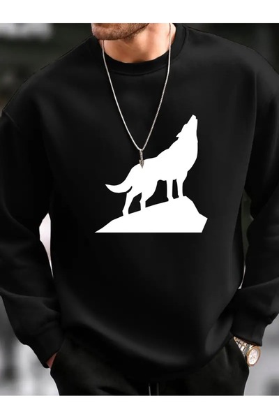 Elfa Tekstil سويت شيرت مطبوع بطبعة وولف للجنسين