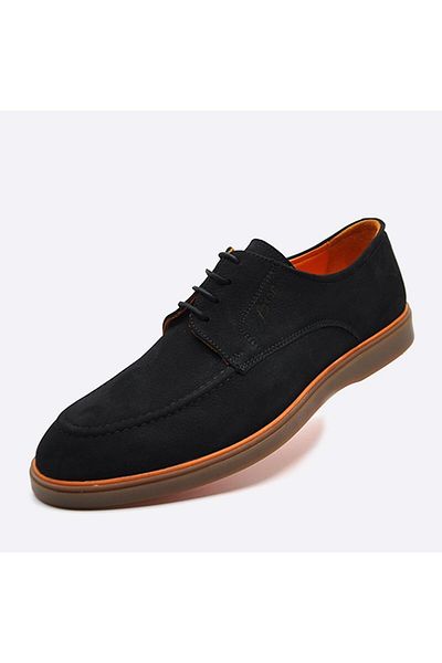 Fosco Men's Casual Nubuck Leather Shoes - Black 9941