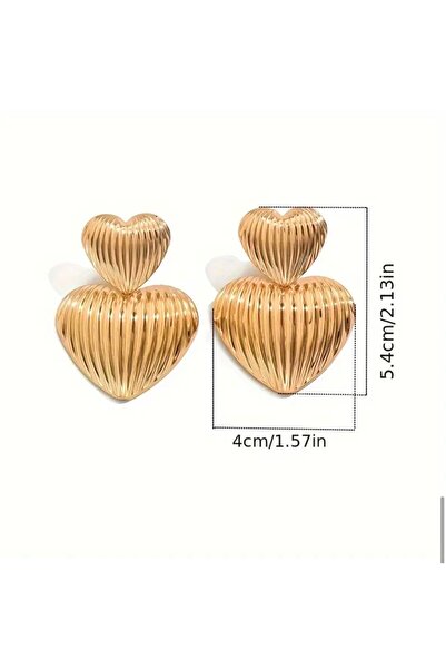 El Major Şık Çok Katmanlı Kalp Sallantılı Küpe