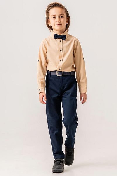 Gold Class Kidswear Boy's Shirt Set - Bow Tie, Slippers, Cotton, 4-Piece