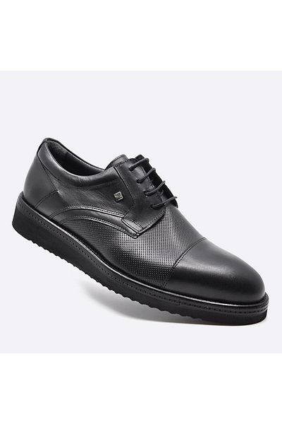 Fosco Genuine Leather Black Casual Men's Shoes 2991 46