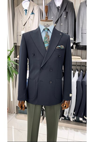 LONATOLİA Erkek Premium İtalyan Stil Slim Fit Erkek Punto Dikişli Torba Cepli...