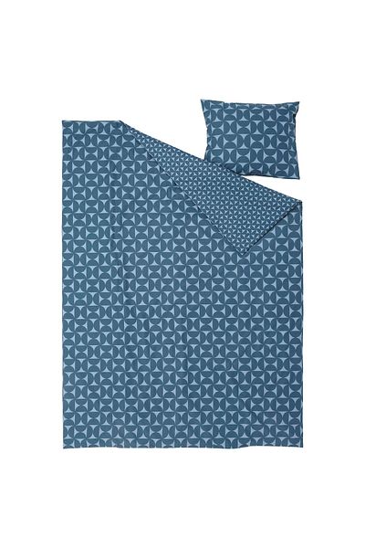 IKEA Комплект калъфки за завивка единичен, тъмносиньо-светлосиньо, 150x200/50x60 см