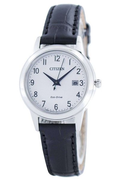 Citizen Fe1081-08A Quartz Leather Black Silver Dial 29 mm Women's Wristwatch