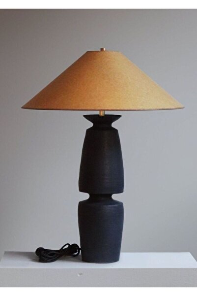 ARONA By Kalkan MİRROR Ahşap ayaklı Lake cilalı Abajur, Masa Lambası, Aydınlatma