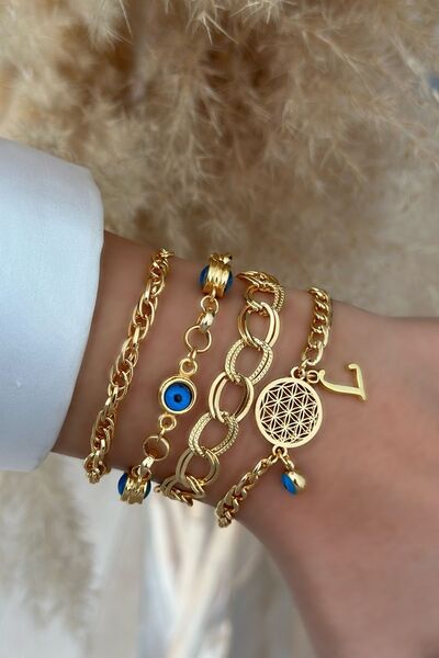 Trendy Butik L Harfli Yaşam Bileklik Kombini