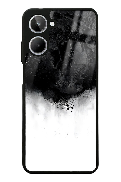 Spoyi Oppo Realme 10 Siyah duman Tasarımlı Glossy Telefon Kılıfı