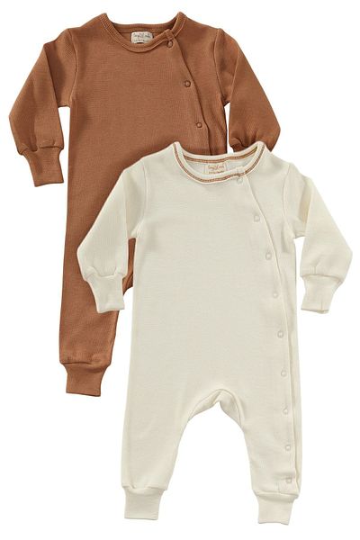 tinylamb Spice Unisex 2 Piece Organic Cotton Baby and Kids Rompers Set of 2
