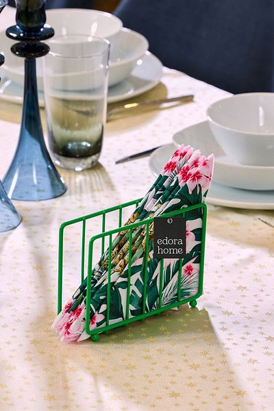 Edora Home Green Lattice Napkin Holder - Metal Pasl, Decorative and Gift, Cafe Cafe Restaurant Hotel