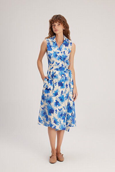 adL PATTERNED SHIRT DRESS