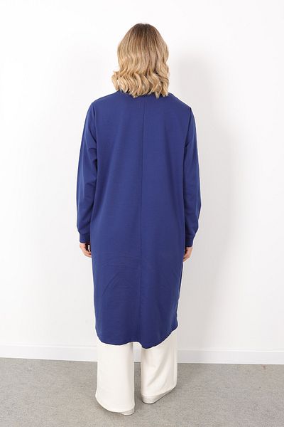 Linvey Stand Collar Zippered Two Thread Hijab Clothing Comfortable Fit Tunic