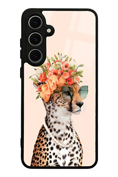 Spoyi Samsung S24 FE İnfluencer Leopar Kedi Tasarımlı Glossy Telefon Kılıfı